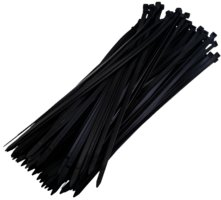 100 Cable Ties Black Nylon 380mm x 7.6mm